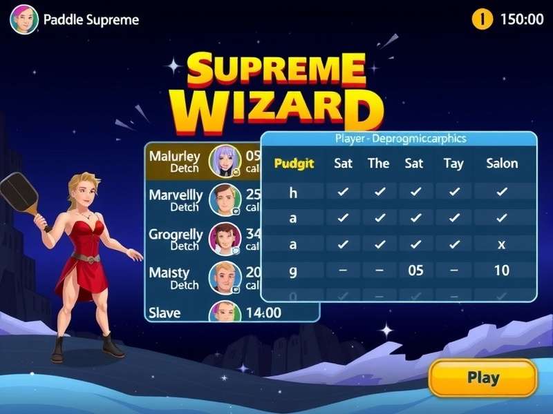 Paddle Supreme Wizard character selection screen